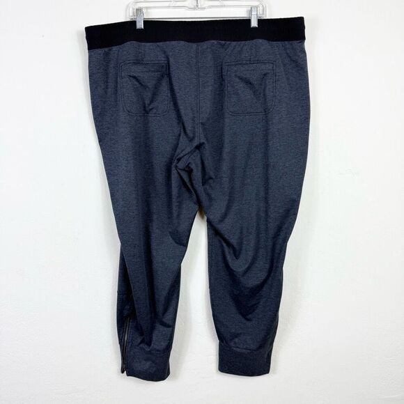 Athleta Navy Tapered Leg Elastic Waistband Jogger Sweatpants with Pockets Sz 2X - Picture 2 of 5